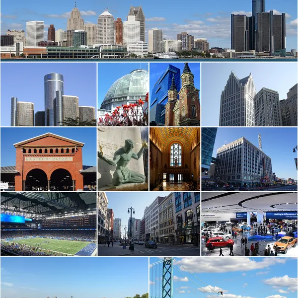 Vue de la ville de Détroit, dans le Michigan